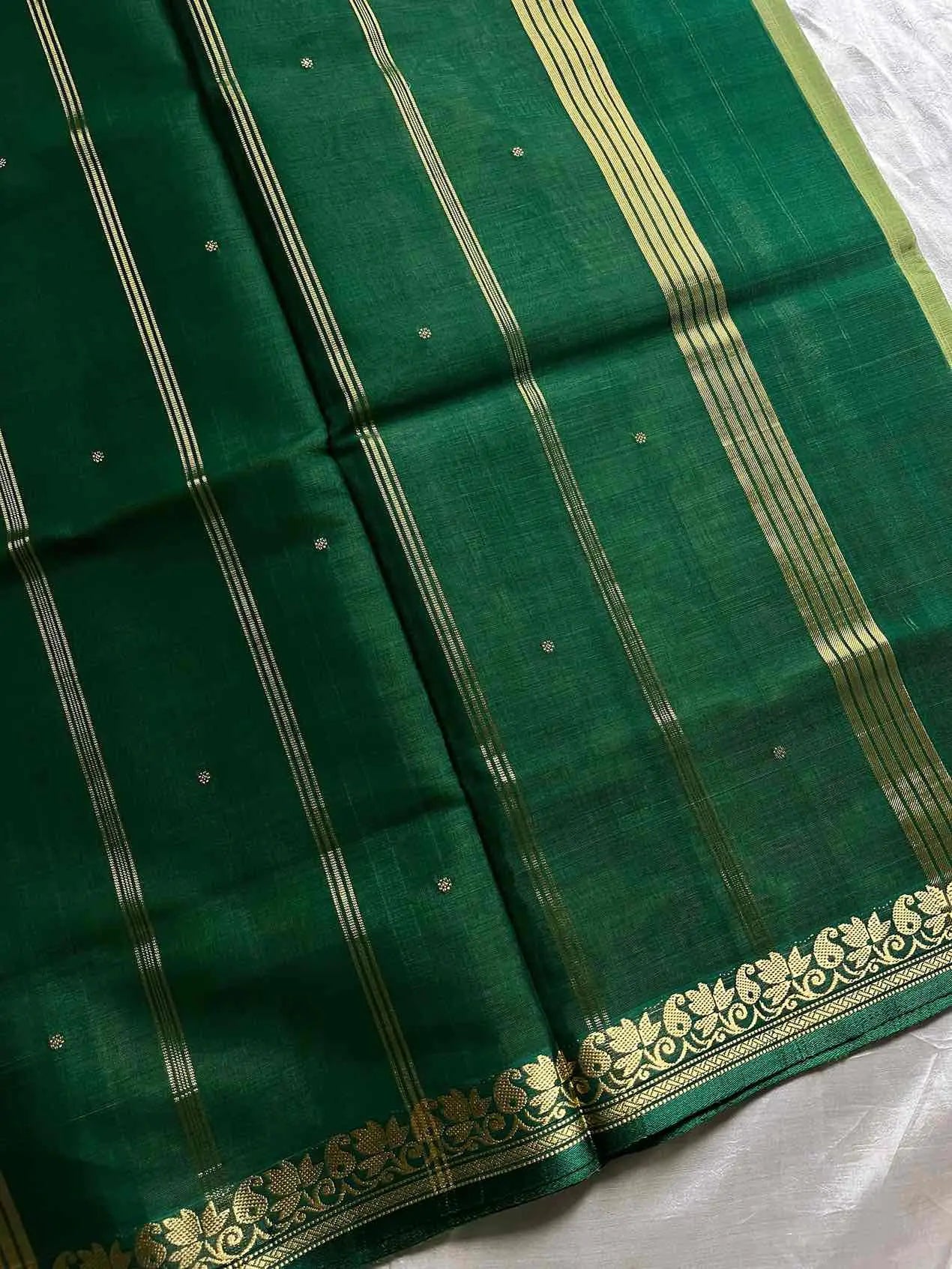Vegan Weaves – Green Handloom Art Silk Saree