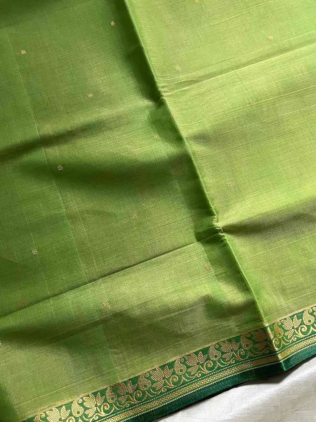 Vegan Weaves – Green Handloom Art Silk Saree