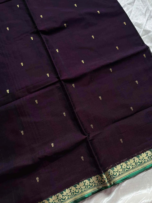 Vegan Weaves – Purple Handloom Art Silk Saree