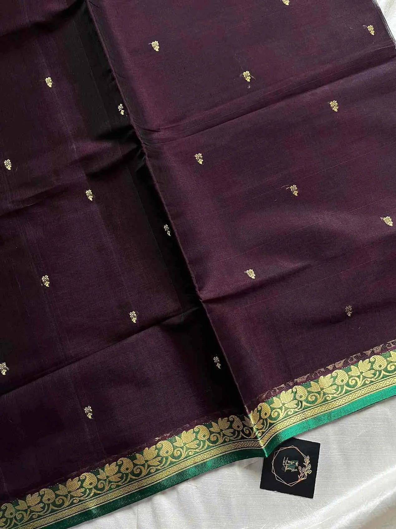 Vegan Weaves – Dark Purple Handloom Art Silk Saree