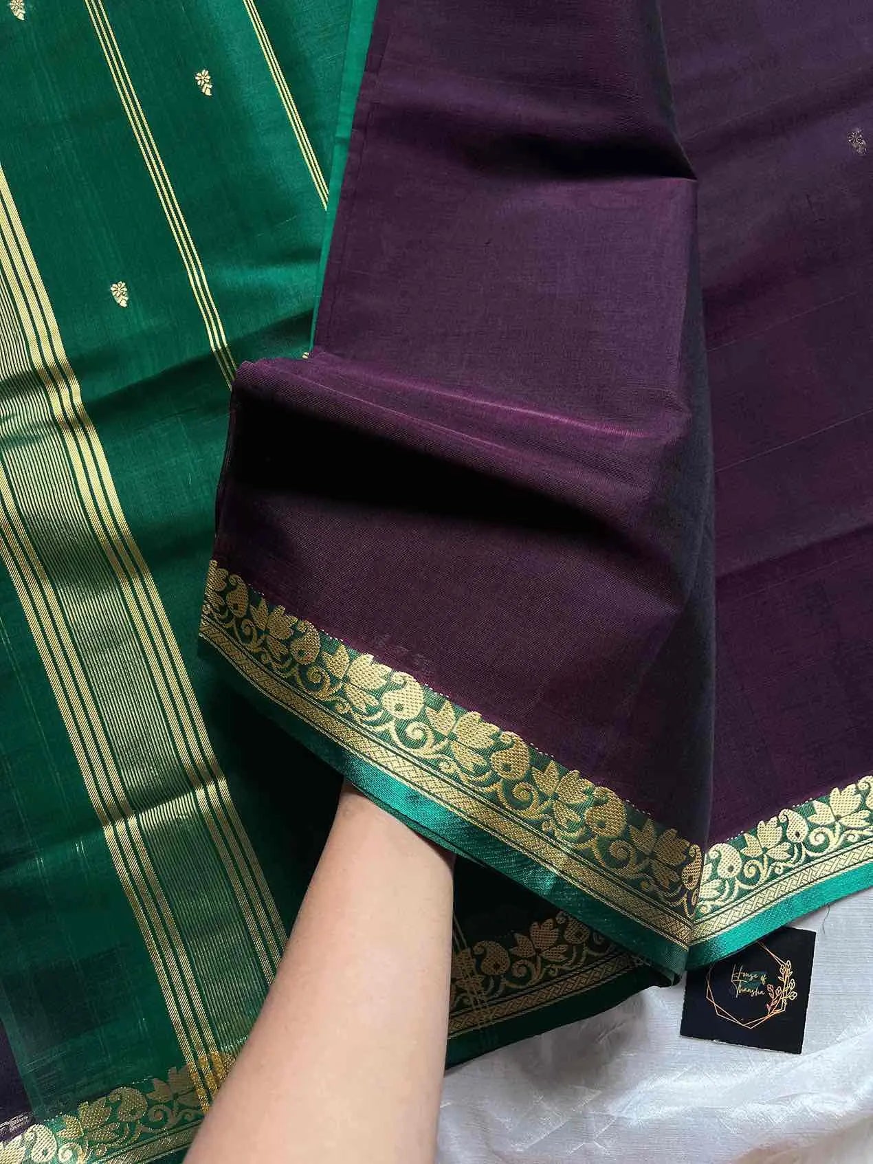 Vegan Weaves – Dark Purple Handloom Art Silk Saree
