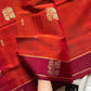Vegan Silk Saree – Burnt Orange | Handloom Art Silk (Without Blouse)