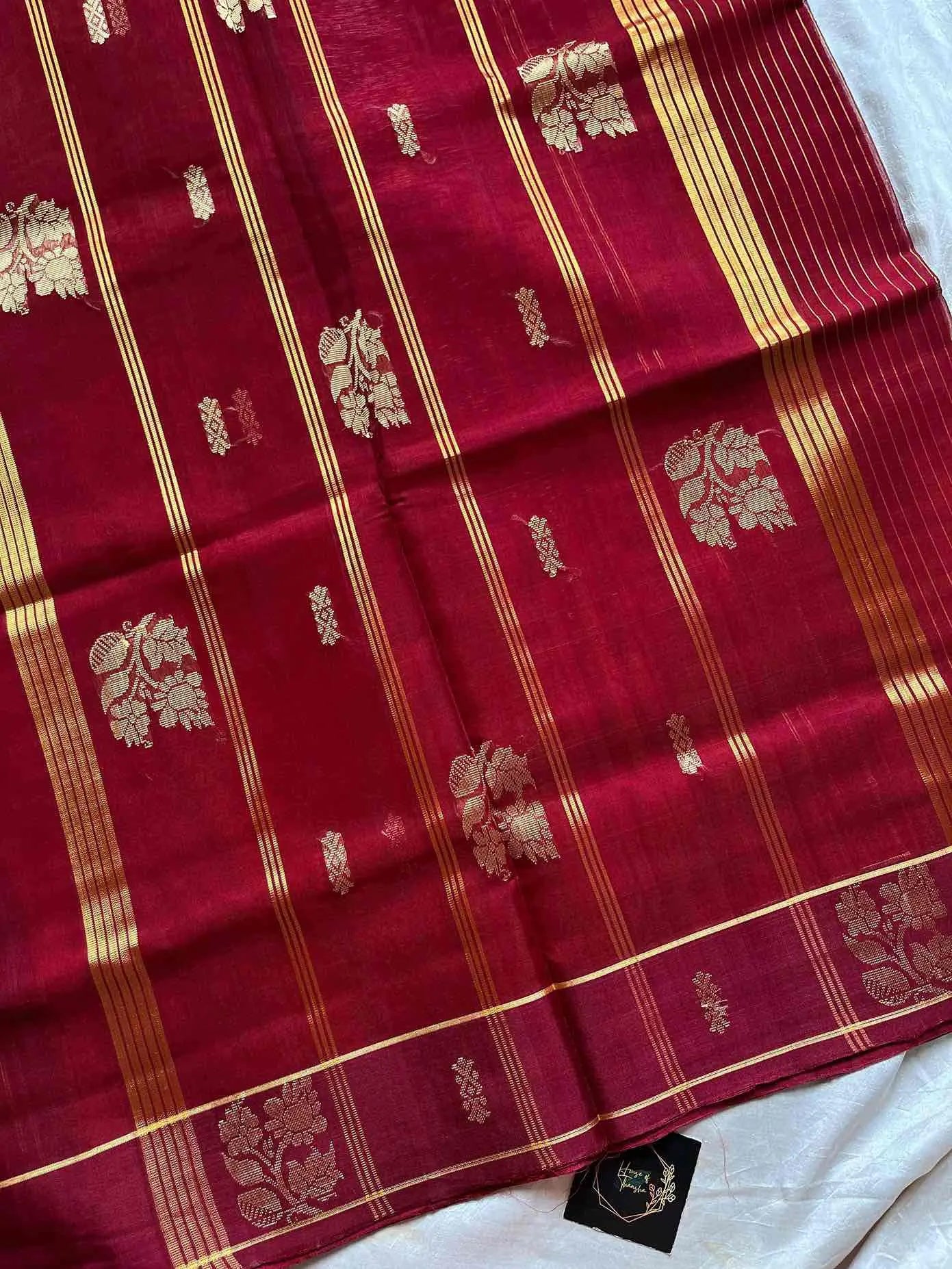 Vegan Silk Saree – Burnt Orange | Handloom Art Silk (Without Blouse)