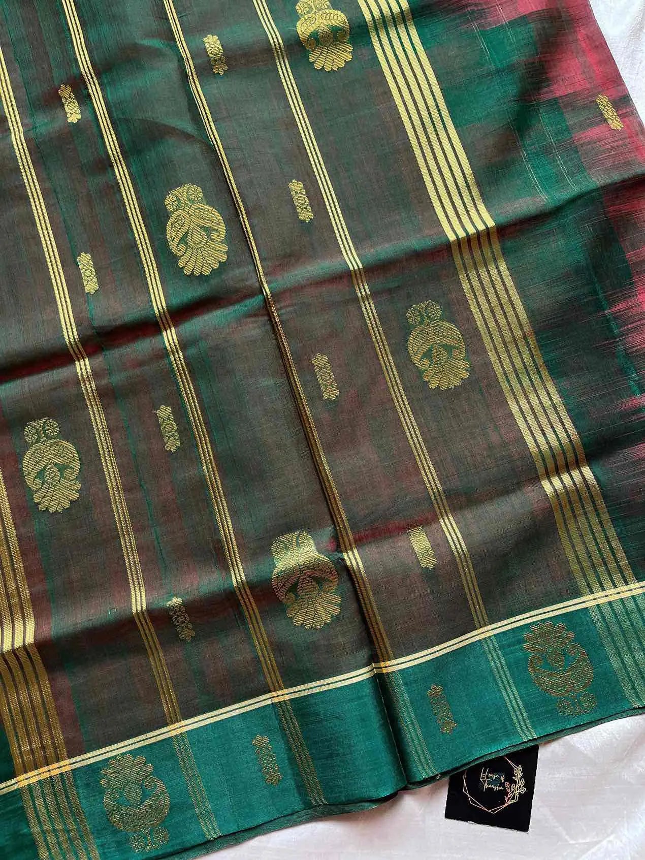 Vegan Silk Saree – Bold Orange | Handloom Art Silk