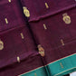 Vegan Silk Saree – Dark maroon | Handloom Art Silk