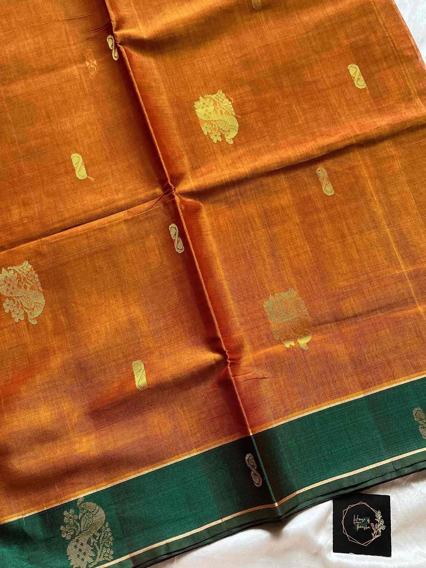 Vegan Silk Saree – Golden Honey | Handloom Art Silk