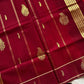 Vegan Silk Saree – Coral Red | Handloom Art Silk