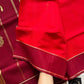 Vegan Silk Saree – Coral Red | Handloom Art Silk