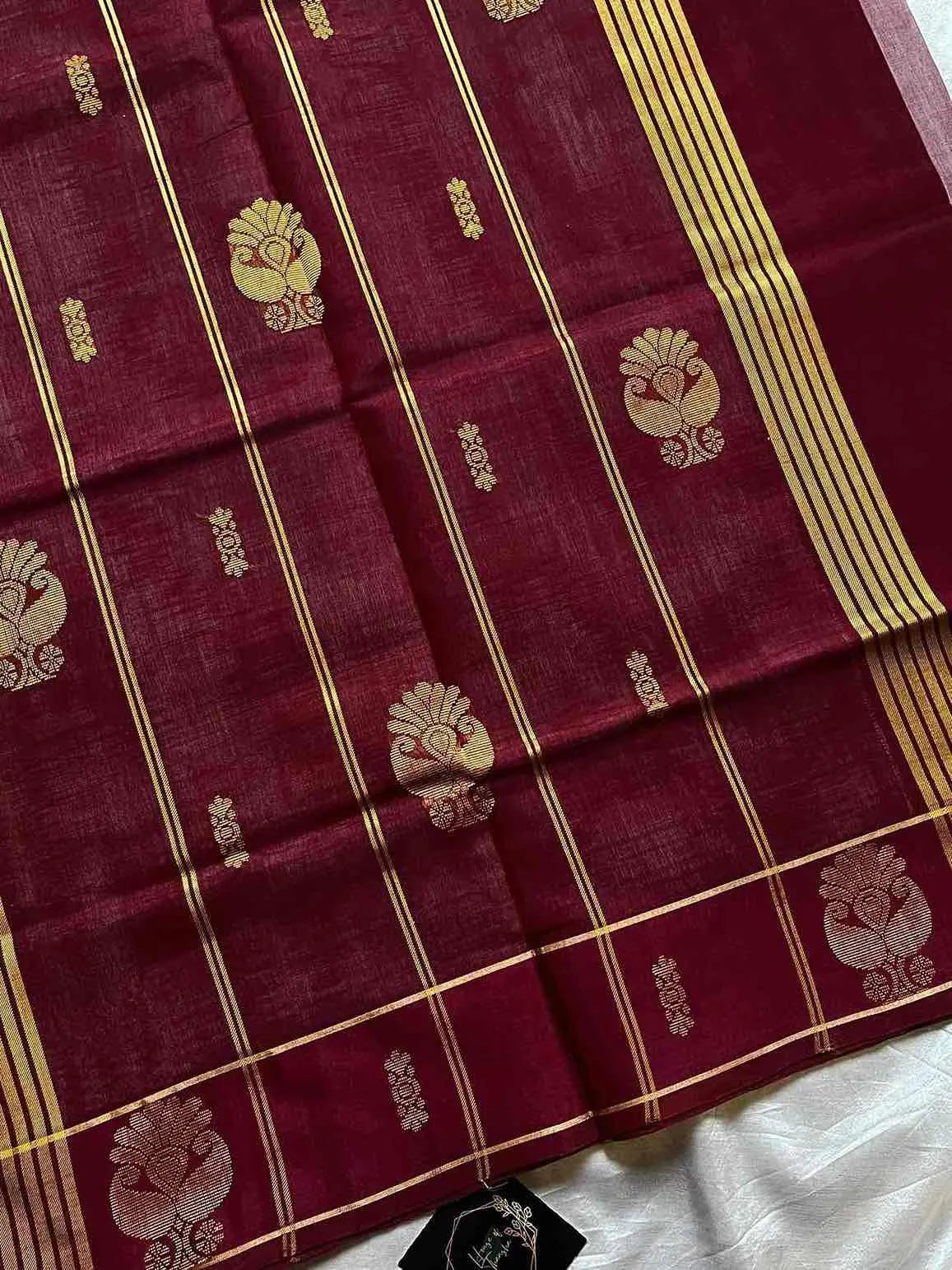 Vegan Weaves – Pastel Pink Handloom Art Silk Saree