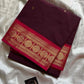 Vintage Loom Edit | Deep Maroon Kanchi Cotton Saree