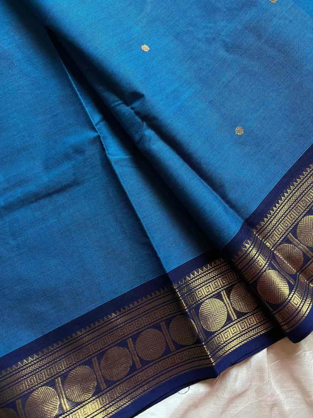 Vintage Loom Edit | Blue Kanchi Cotton Saree