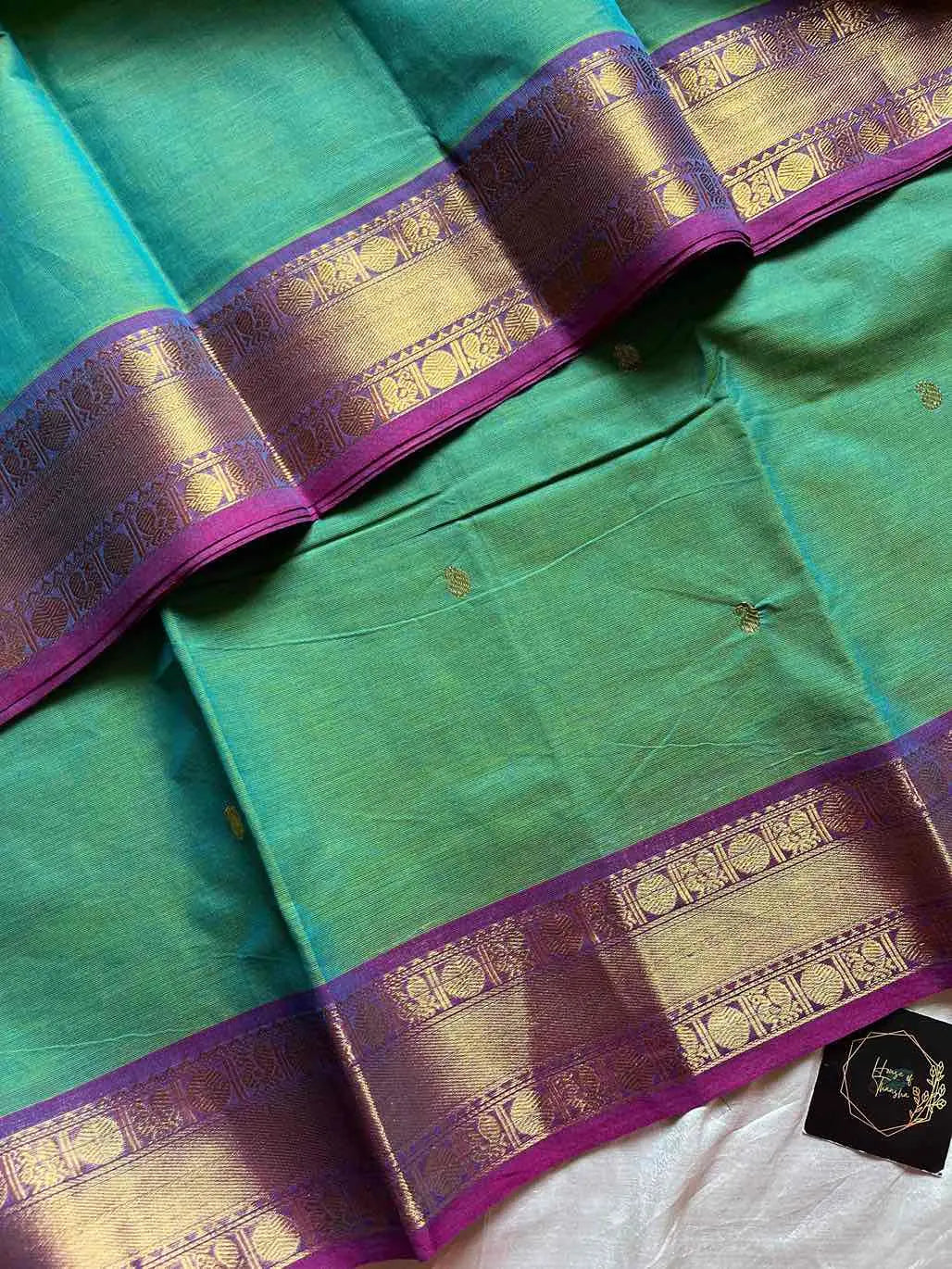 Vintage Loom Edit | Green Kanchi Cotton Saree