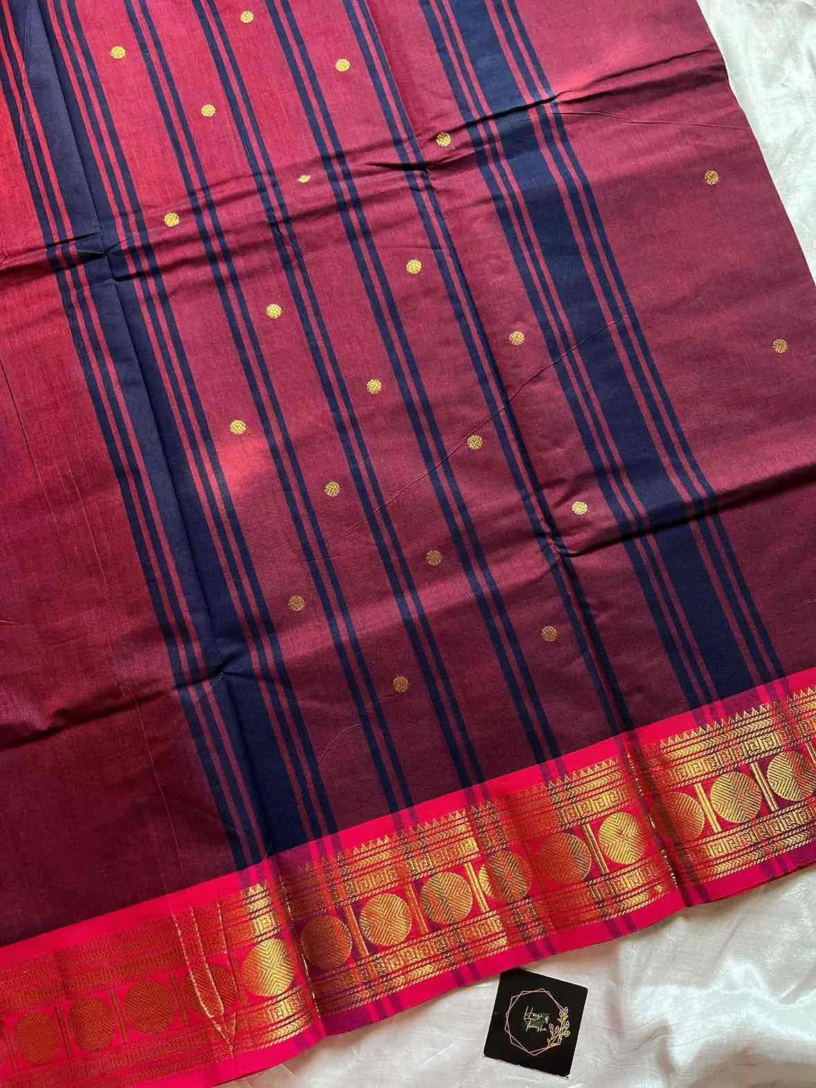 Vintage Loom Edit | Deep Maroon Kanchi Cotton Saree
