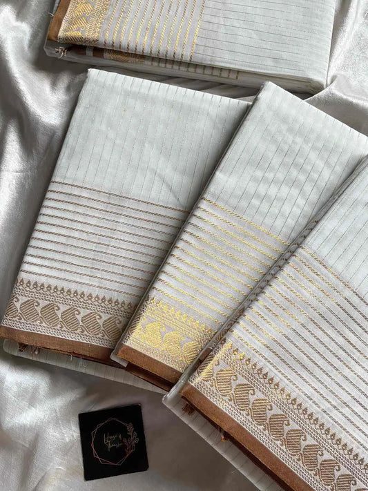 Zari Edition | White Kanchi Cotton Saree