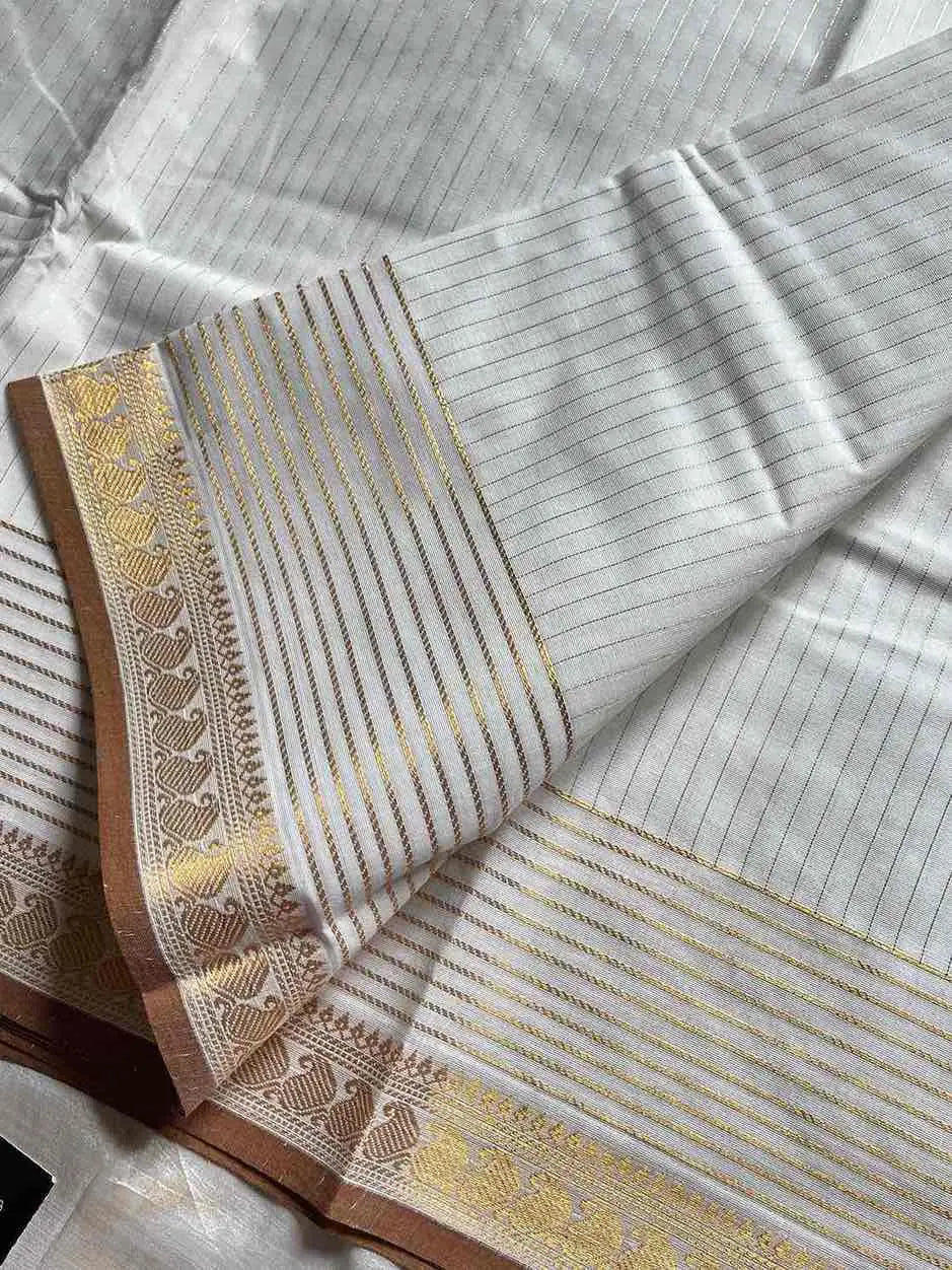 Zari Edition | White Kanchi Cotton Saree