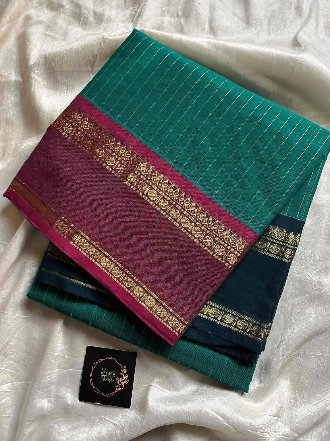 Zari Edition | Teal Blue Kanchi Cotton Saree