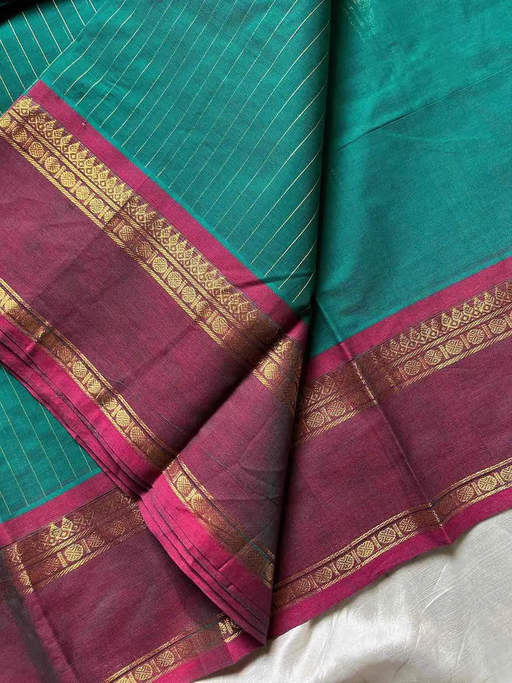 Zari Edition | Teal Blue Kanchi Cotton Saree